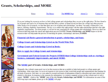Tablet Screenshot of grantsscholarshipsandmore.org